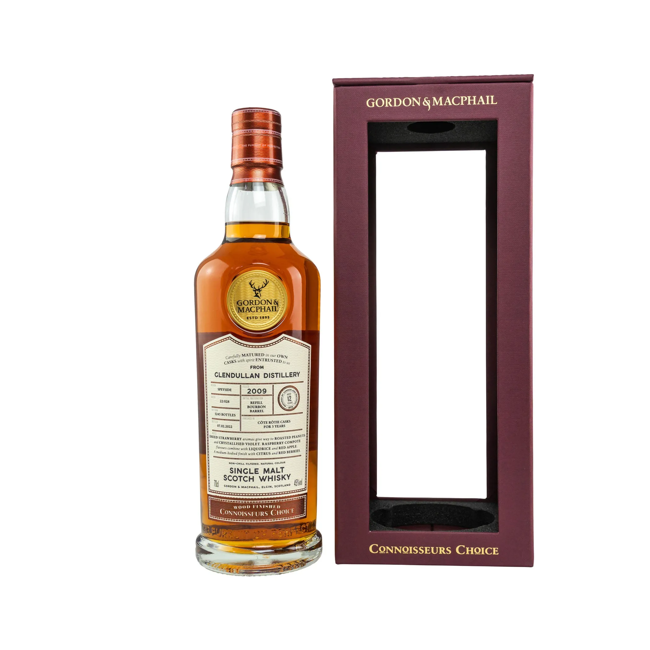 Glendullan 2009/2022 – 12 Jahre Cote Rotie Casks Finish Batch No. 22/028 Wood Finished Connoisseurs Choice – Gordon & MacPhail