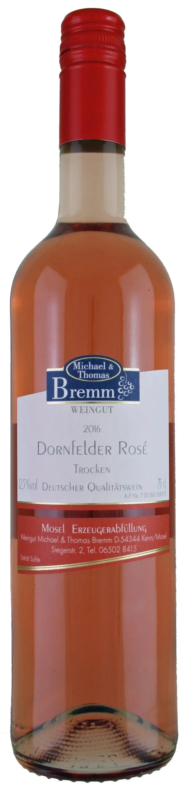2020 Dornfelder Rosé trocken Weingut Bremm – Bild 2
