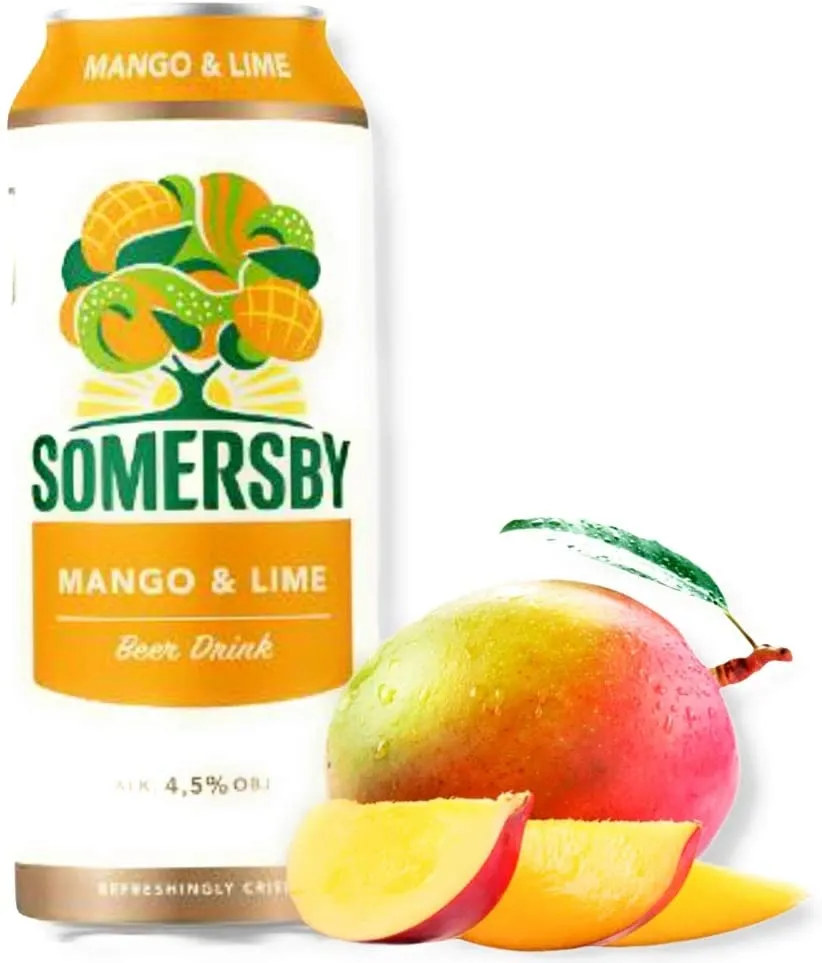 Somersby Mango & Lime Biermischgetränk 0,5 l – Fruchtig-exotisches Bier mit Mango & Limette – Bild 2