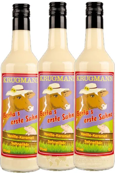 Krugmann Bertas erste Sahne Vanille-Karamell-Sahnelikör 3 x 0,7 Liter – Bild 2