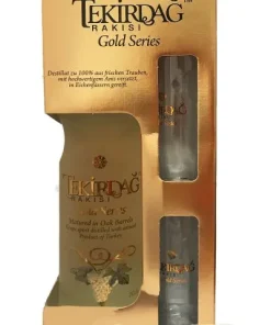 Tekirdag Gold Raki Türkei 0,7 Liter in GP mit 2 Gläsern