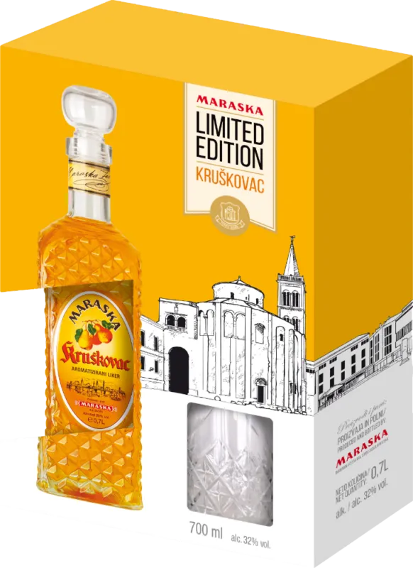 Kruskovac Geschenkbox + 1 Glas – Birnenlikör – Kroatien