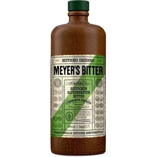 Meyer’s Bitter Dt. Alpenkräuter 38,0% Vol., 0,7 Liter Tonflasche – Bild 2